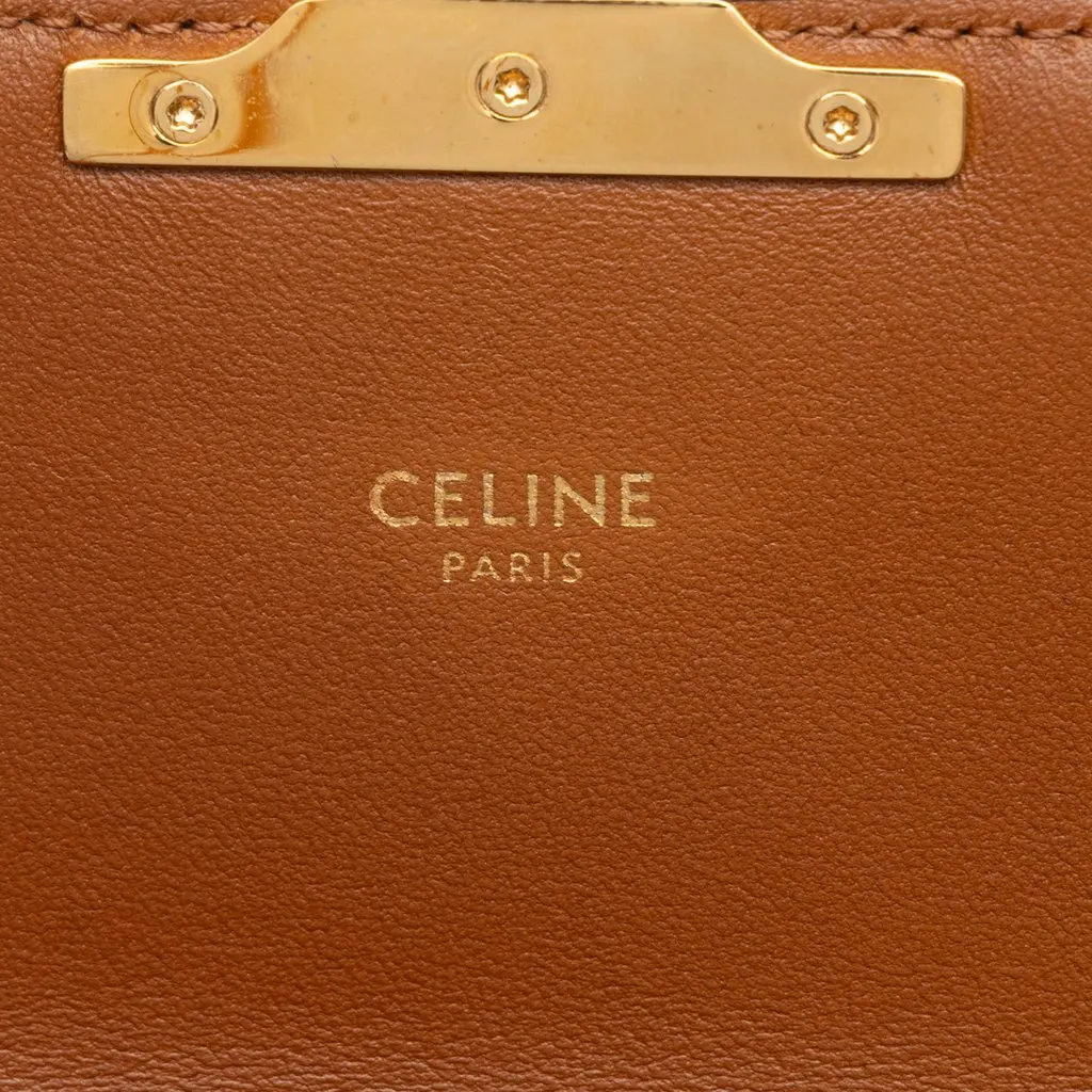 Celine Teen Triomphe Coated Canvas Triomphe Crossbody Brown Canvas Good - Box View
