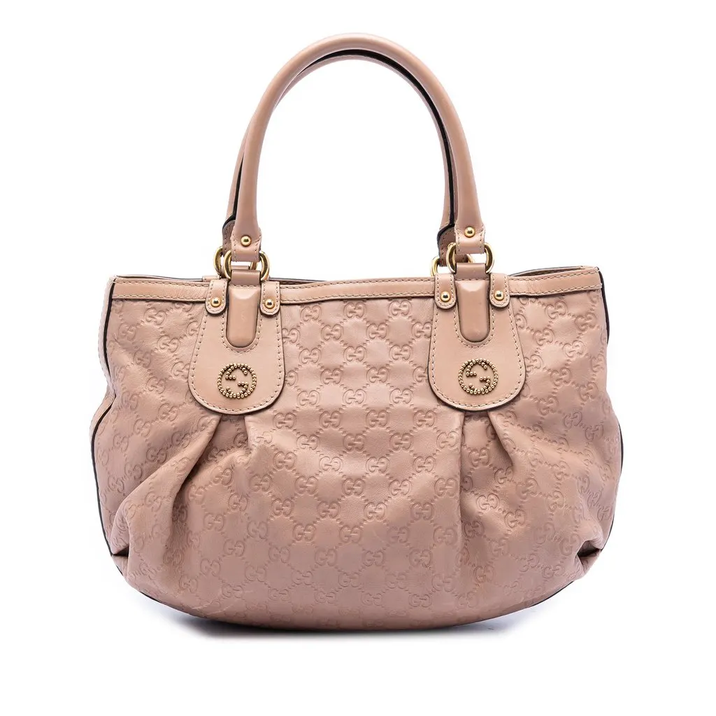 Gucci Guccissima Scarlett Tote Brown Leather Good - Front View