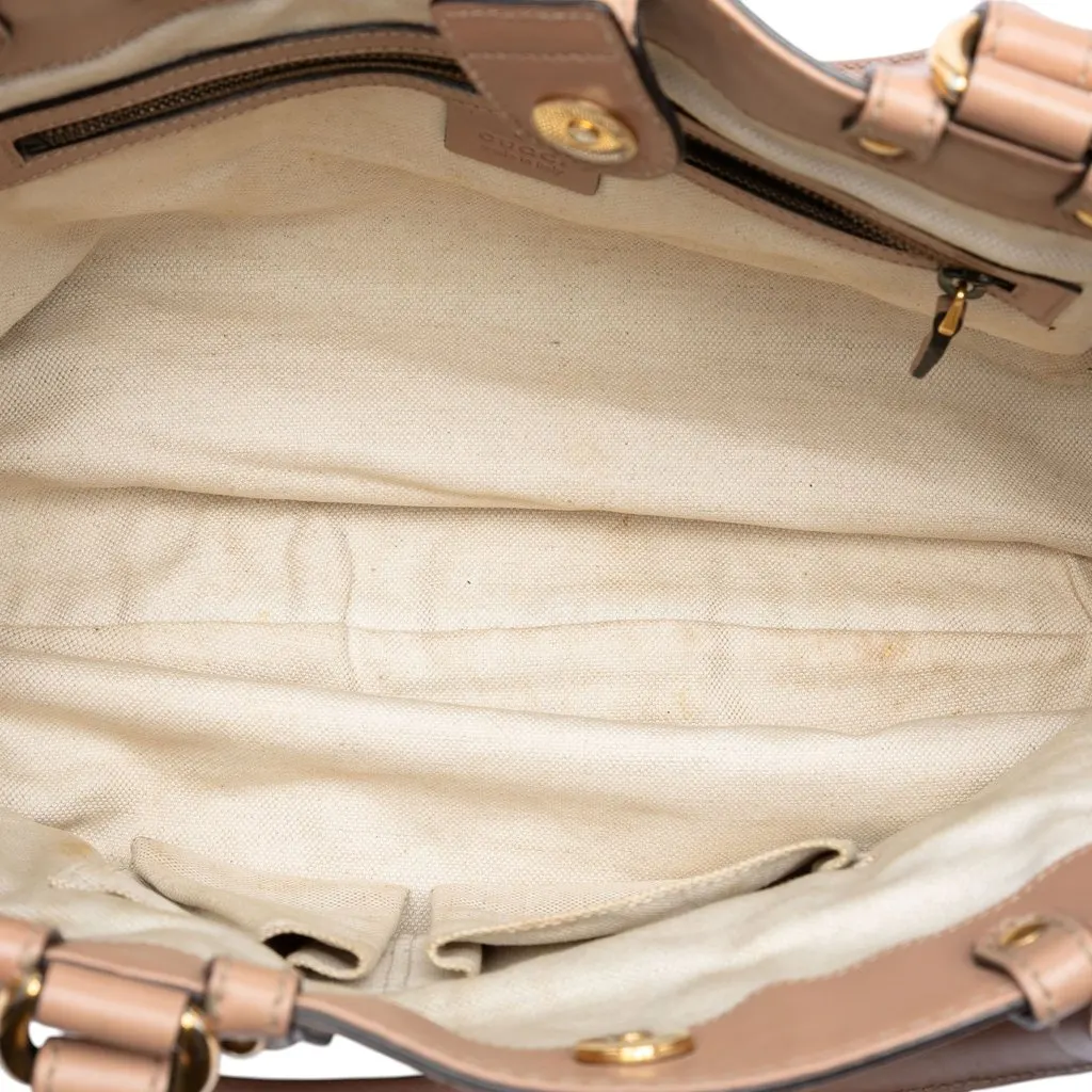 Gucci Guccissima Scarlett Tote Brown Leather Good - Model View