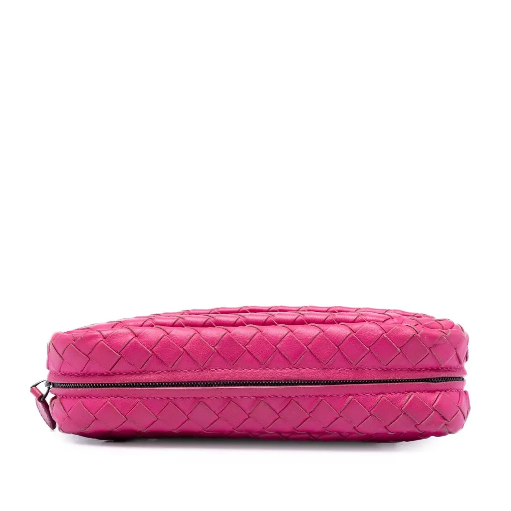 Bottega Veneta Mini Nappa Intrecciato Expandable Chain Flap Crossbody Pink Leather Very good - Inside View