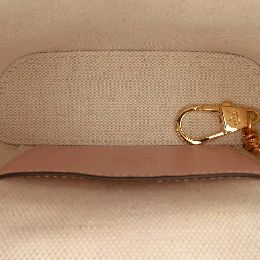 Gucci Mini GG Marmont Matelasse Calfskin Top Handle Vanity Chain Bag Pink Leather Very good - Model View