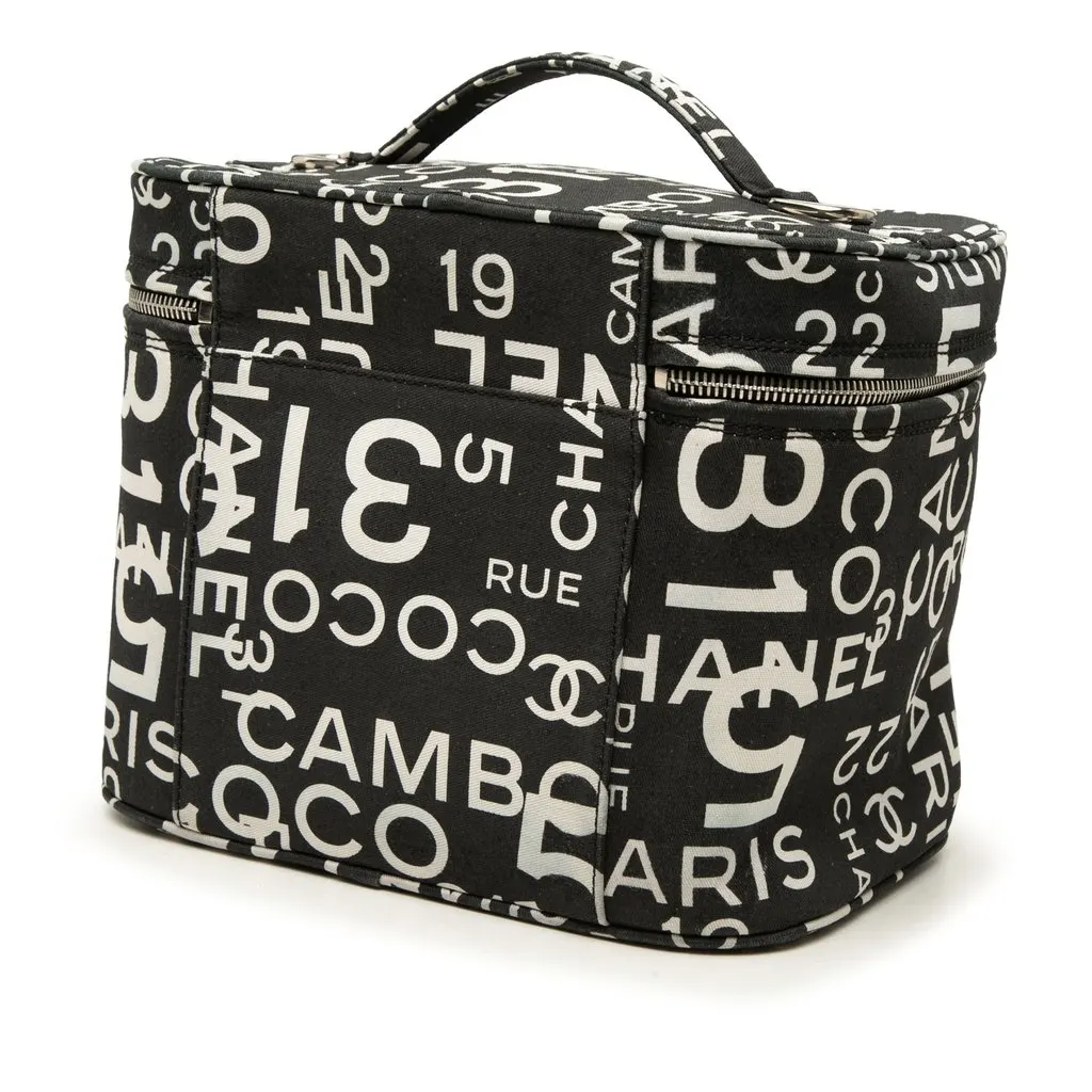 Chanel Printed Canvas 31 Rue Cambon Vanity Case Black Very good - Back View