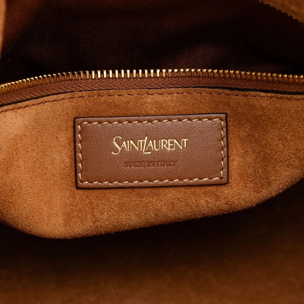 Saint Laurent Smooth Calfskin Y Top Handle Bucket Bag Brown Leather Very good - Box View