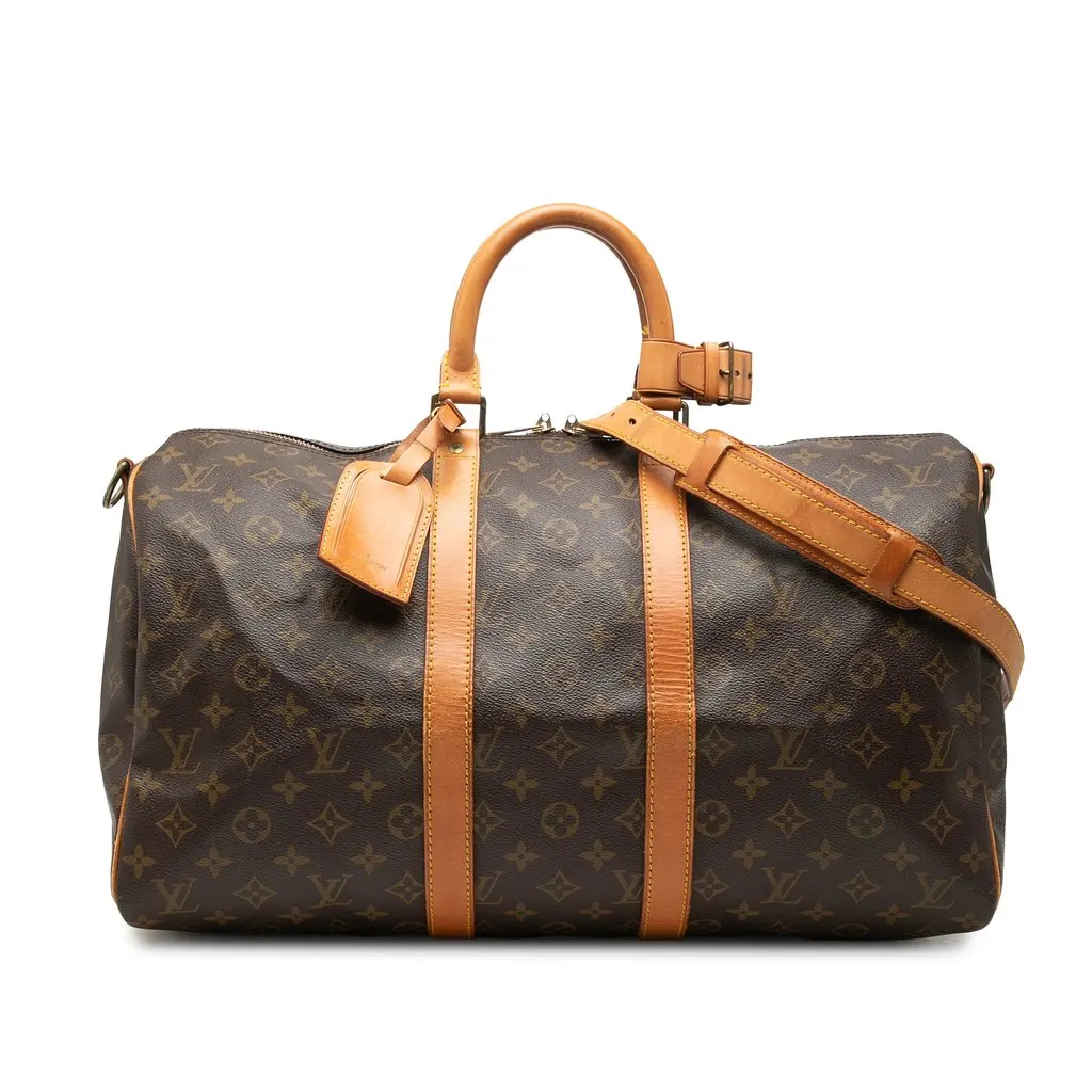 Louis Vuitton Monogram Keepall Bandouliere 45 Brown Canvas Very good - Front View