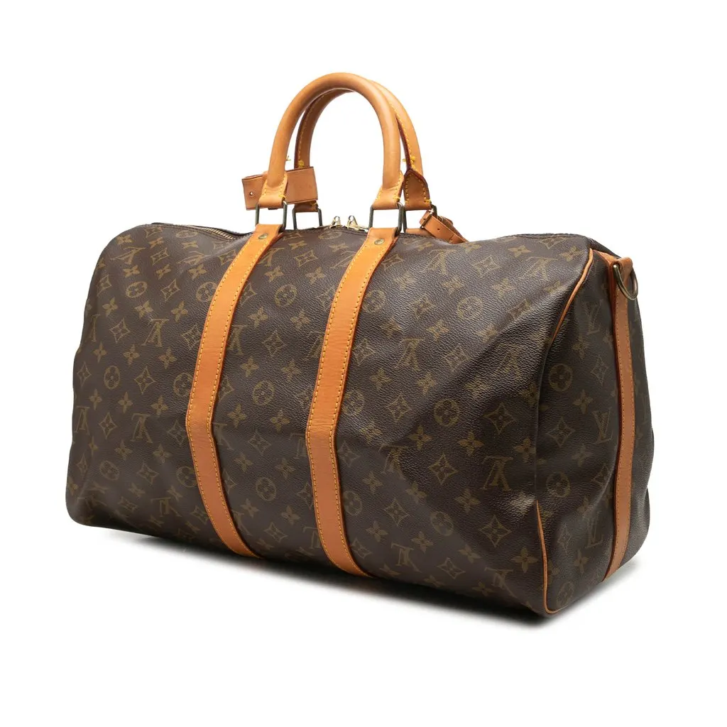 Louis Vuitton Monogram Keepall Bandouliere 45 Brown Very good - Back View