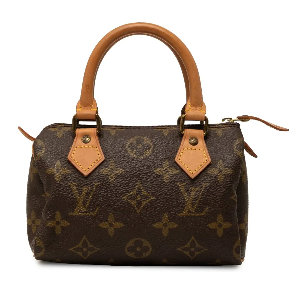 Louis Vuitton Monogram Mini Speedy HL Brown Canvas Good - Front View