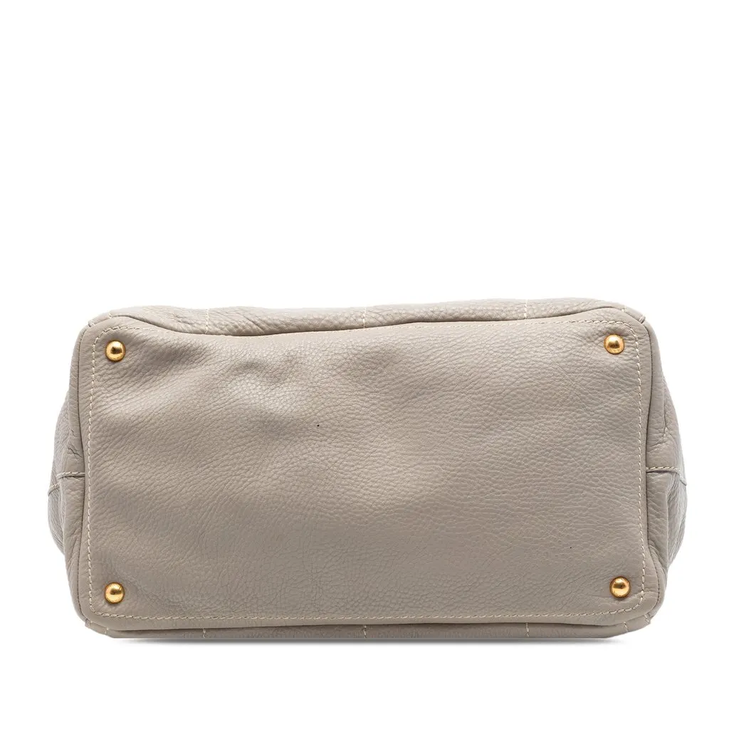 Prada Vitello Daino Canapa Logo Frame Satchel MultiColor Leather Very good - Inside View