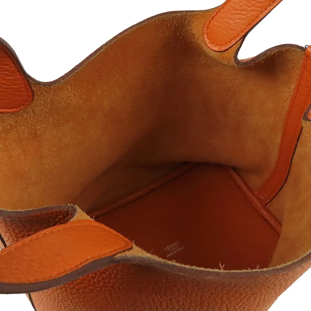 Hermès Clemence Picotin Lock 18 Orange Leather Very good - Model View