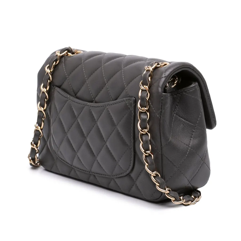 Chanel Mini Rectangular Classic Lambskin Single Flap MultiColor Leather Very good - Back View