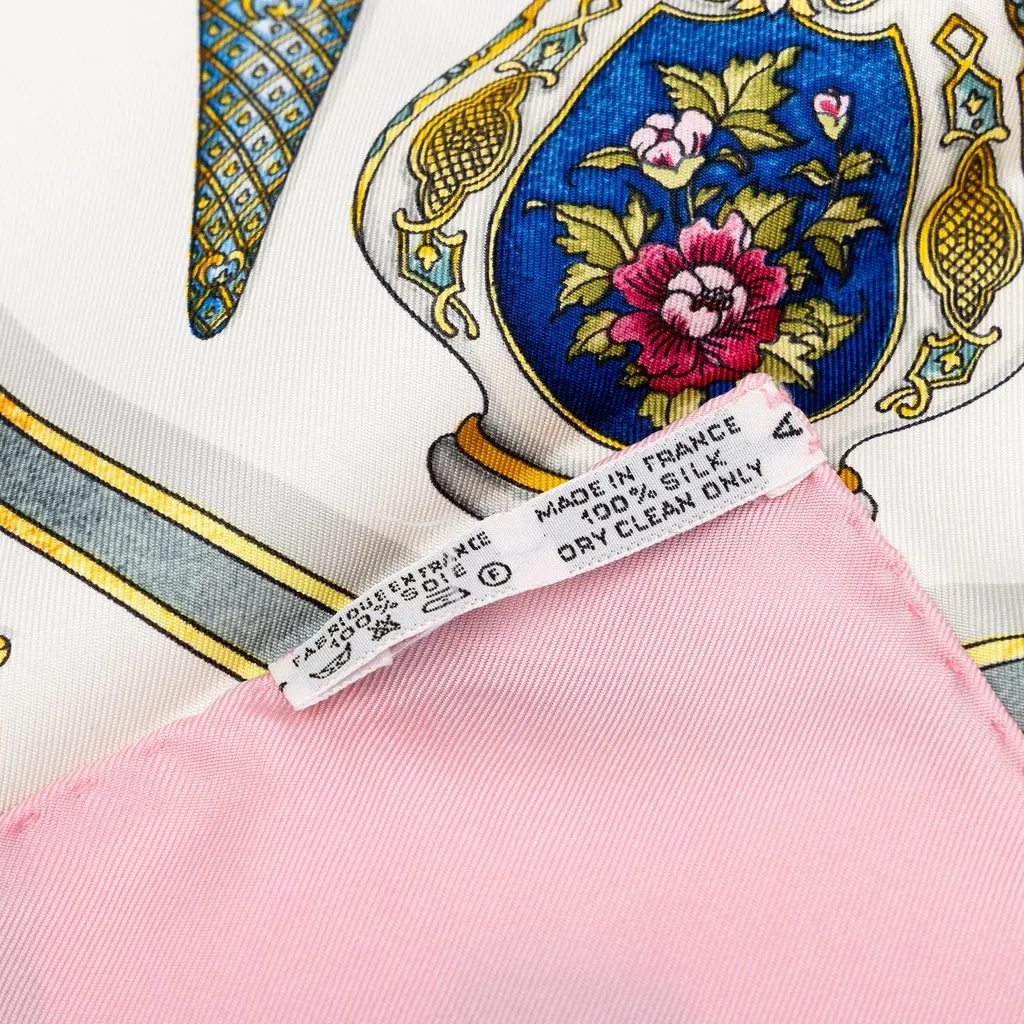 Hermès Qu Importe Le Flacon Silk Scarf 90 White Silk Good - Model View