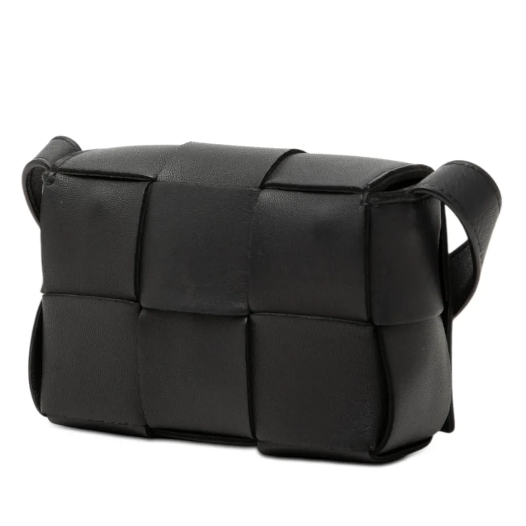 Bottega Veneta Extra Mini Nappa Maxi Intrecciato Cassette Crossbody Black Leather Very good - Back View
