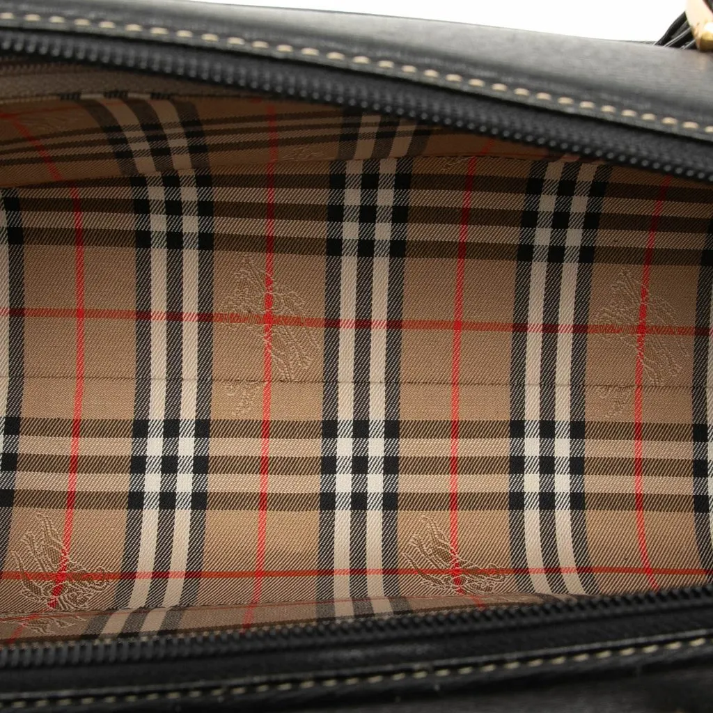 Burberry Leather Handbag Black Leather Very good - Model View