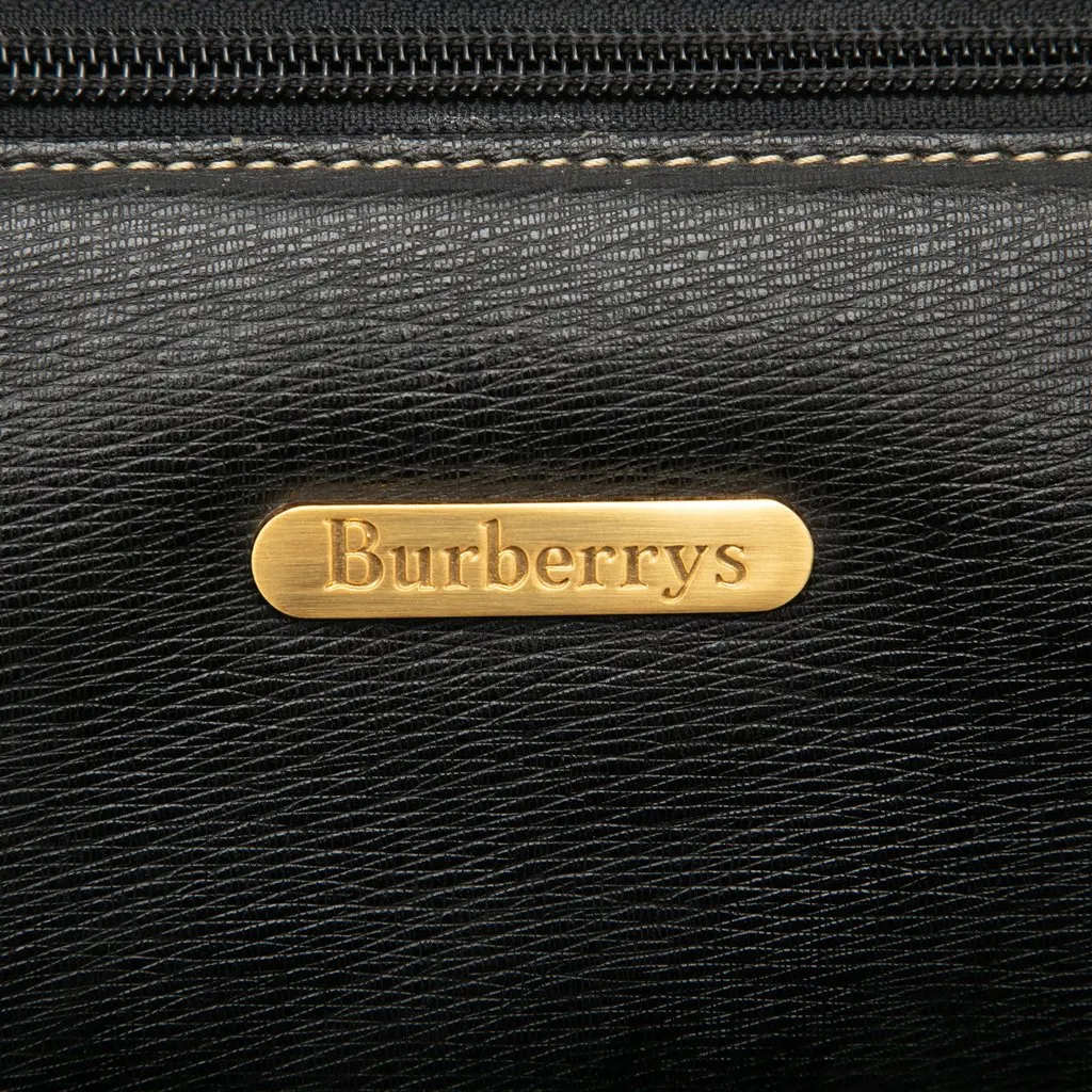 Burberry Leather Handbag Black Leather Very good - Box View