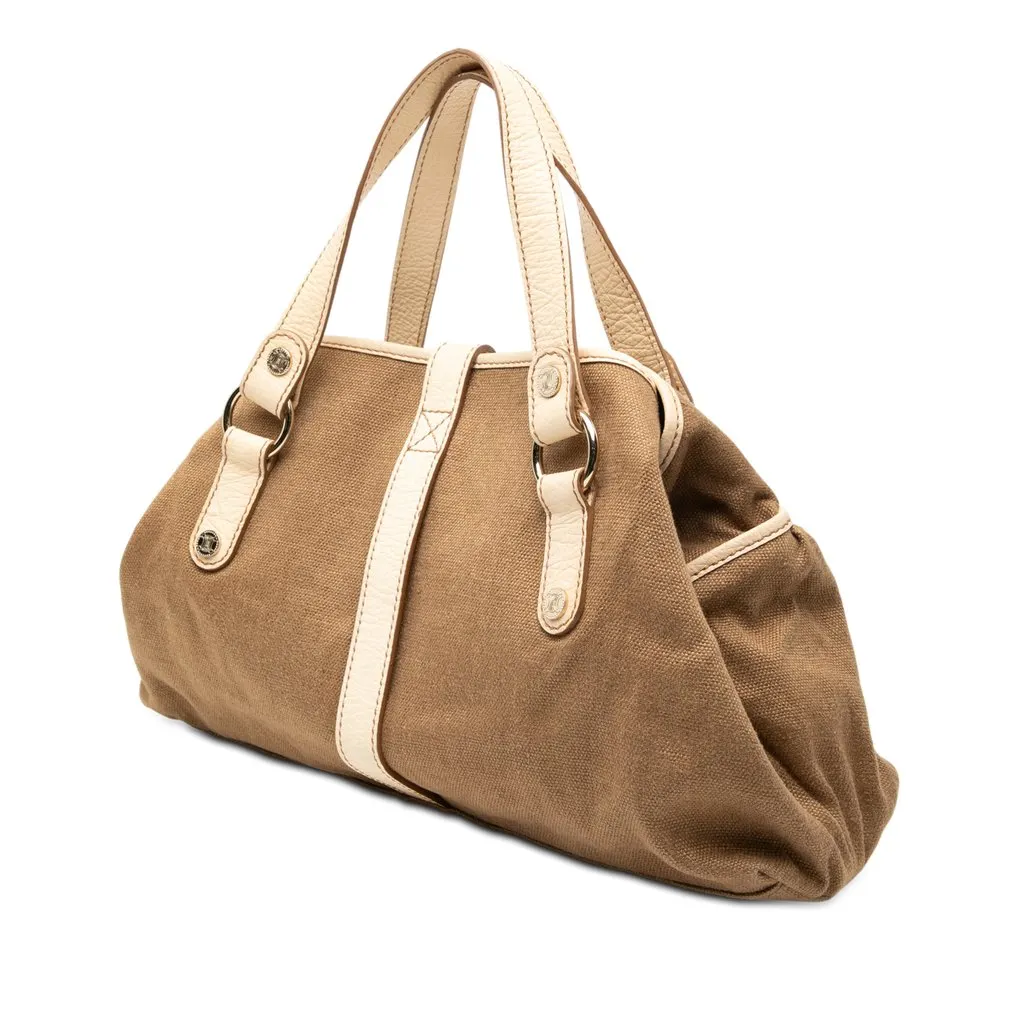 Celine Canvas Boogie Tassel Tote Brown Good - Back View