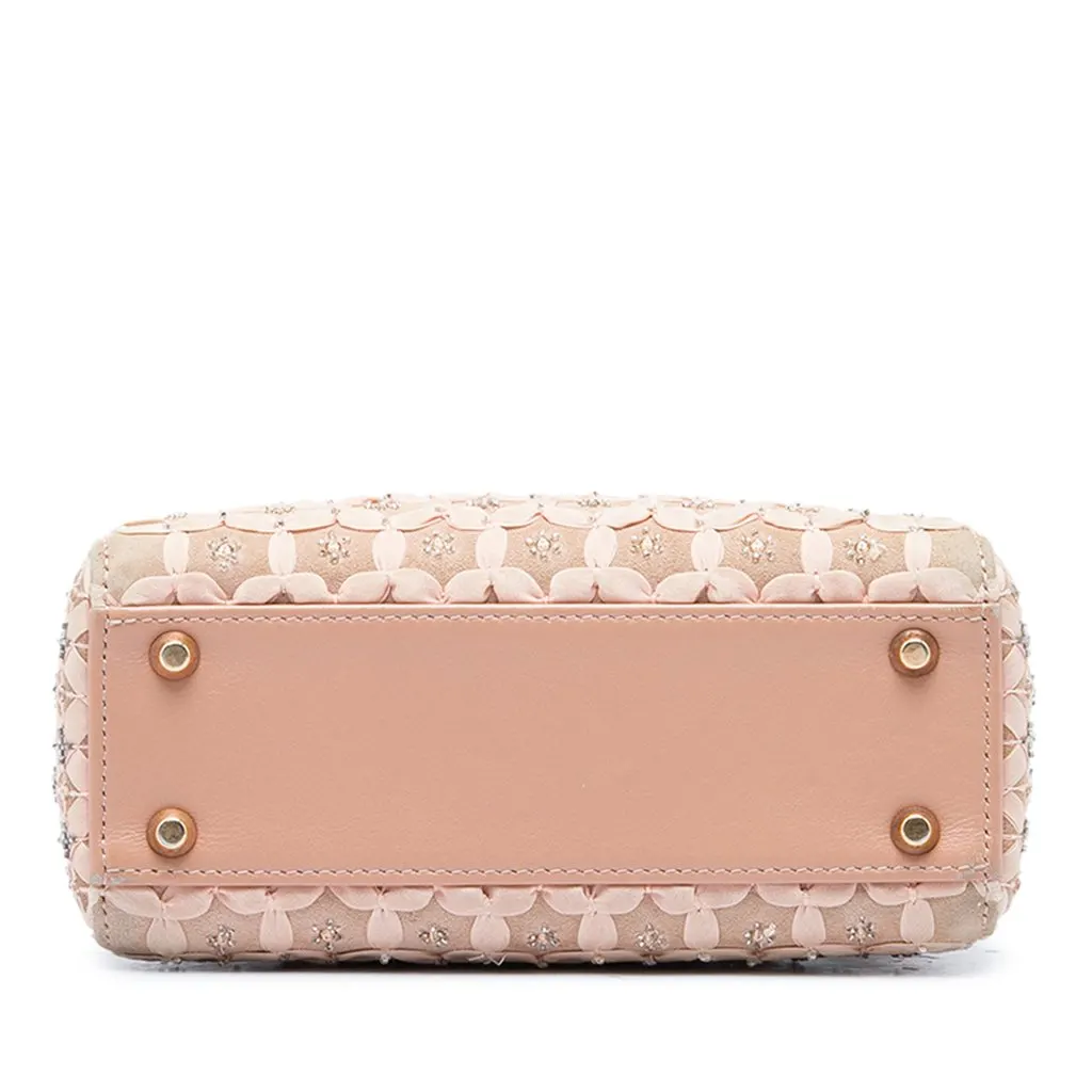 Dior Mini Suede Beaded Ribbon Lady Dior Beige Leather Very good - Inside View
