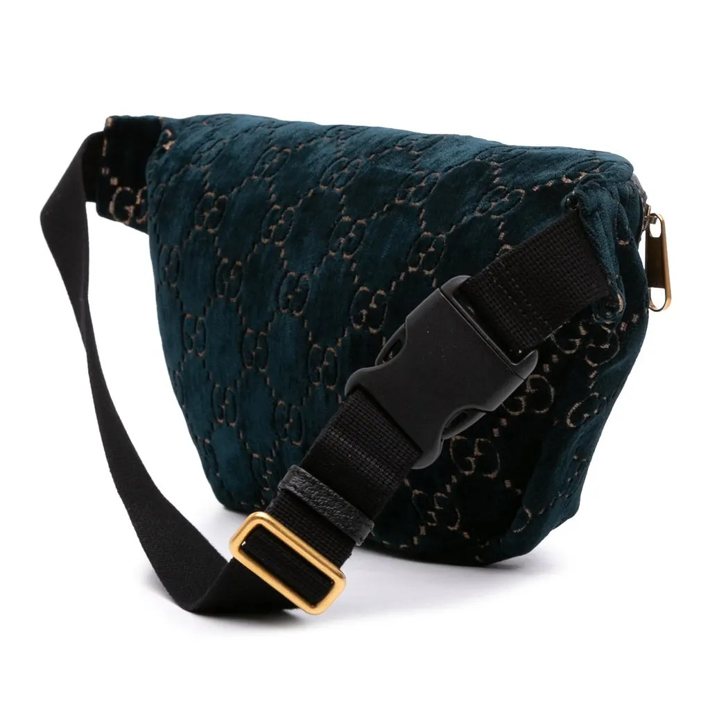 Gucci GG Velvet Ophidia Belt Bag Blue Very good - Back View