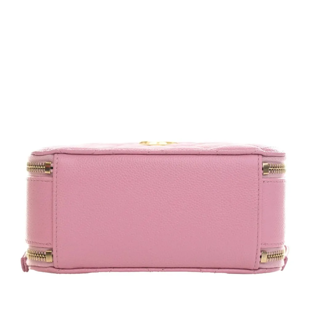 Chanel Small Quilted Caviar Pick Me Up Vanity Case Pink Leather Very good - Box View