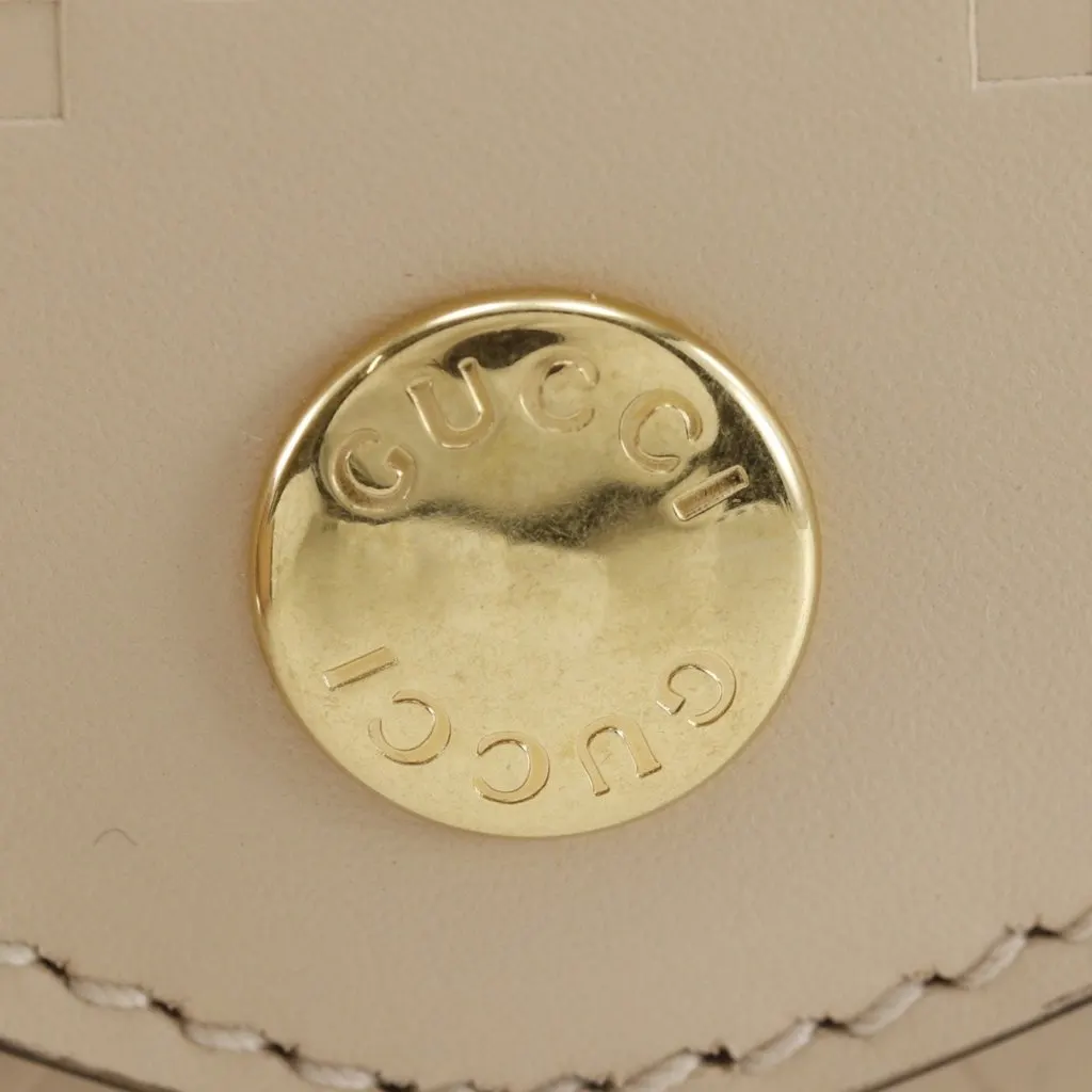 Gucci Super Mini Jumbo GG Embossed Calfskin Pochette Beige Leather Very good - Box View