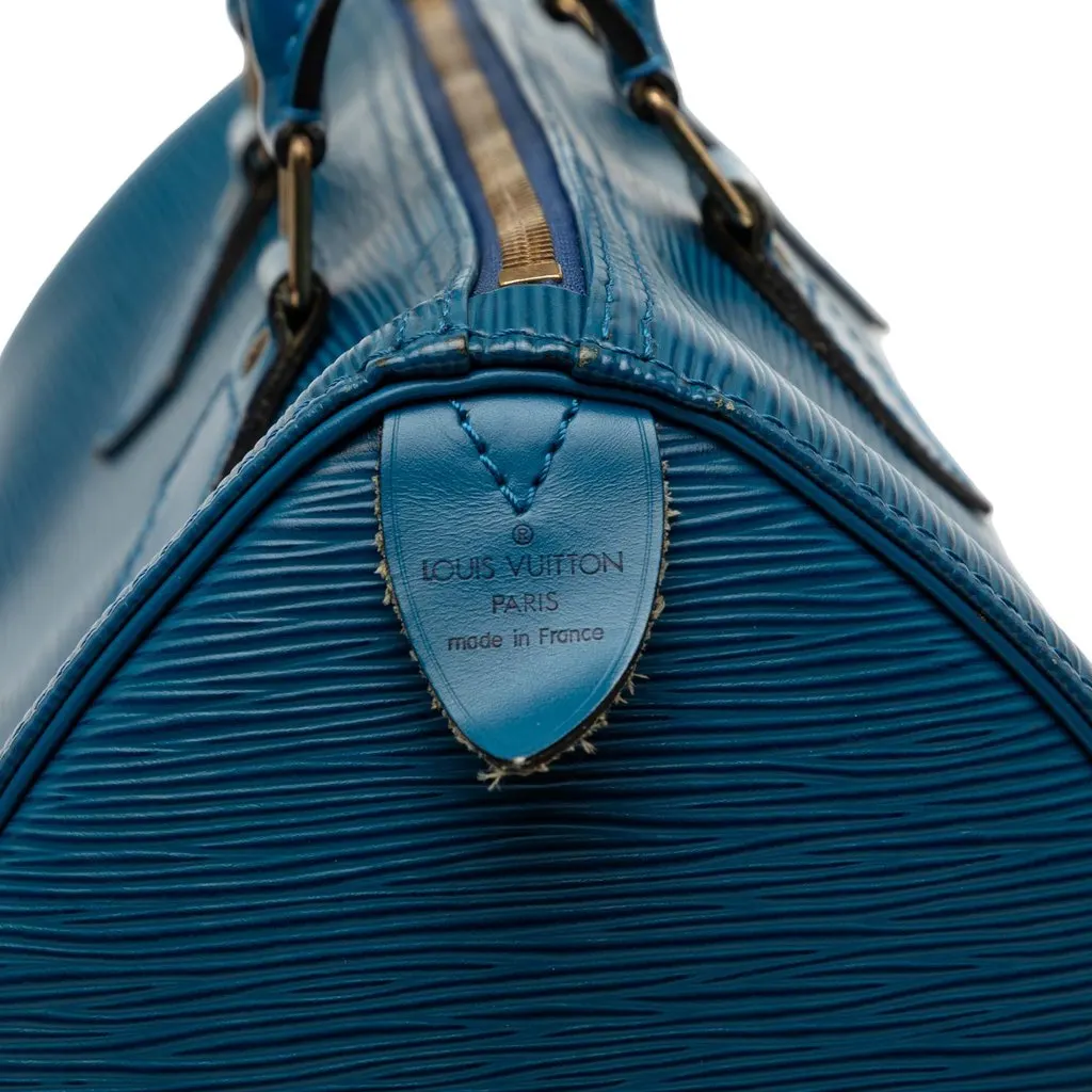 Louis Vuitton Epi Speedy 25 Blue Leather Very good - Box View