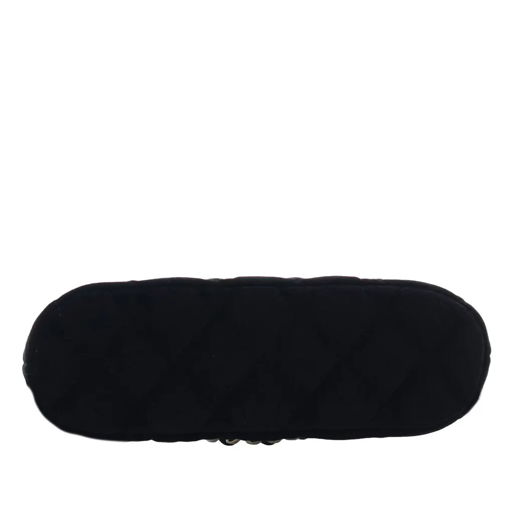 Chanel Quilted Velvet Coco Clutch With Chain Black Velvet Very good - Inside View
