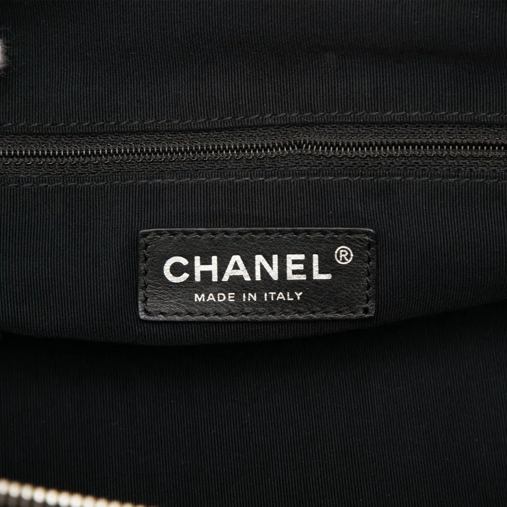 Chanel Quilted Iridescent Calfskin Chic Quilt Bowling Bag Black Leather Good - Box View