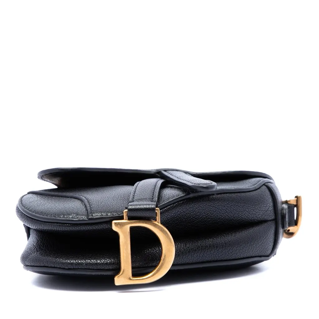 Dior Micro Goatskin Saddle Bag Black Leather Very good - Inside View