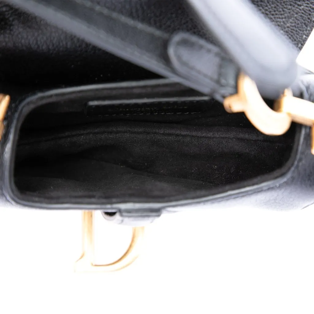 Dior Micro Goatskin Saddle Bag Black Leather Very good - Model View