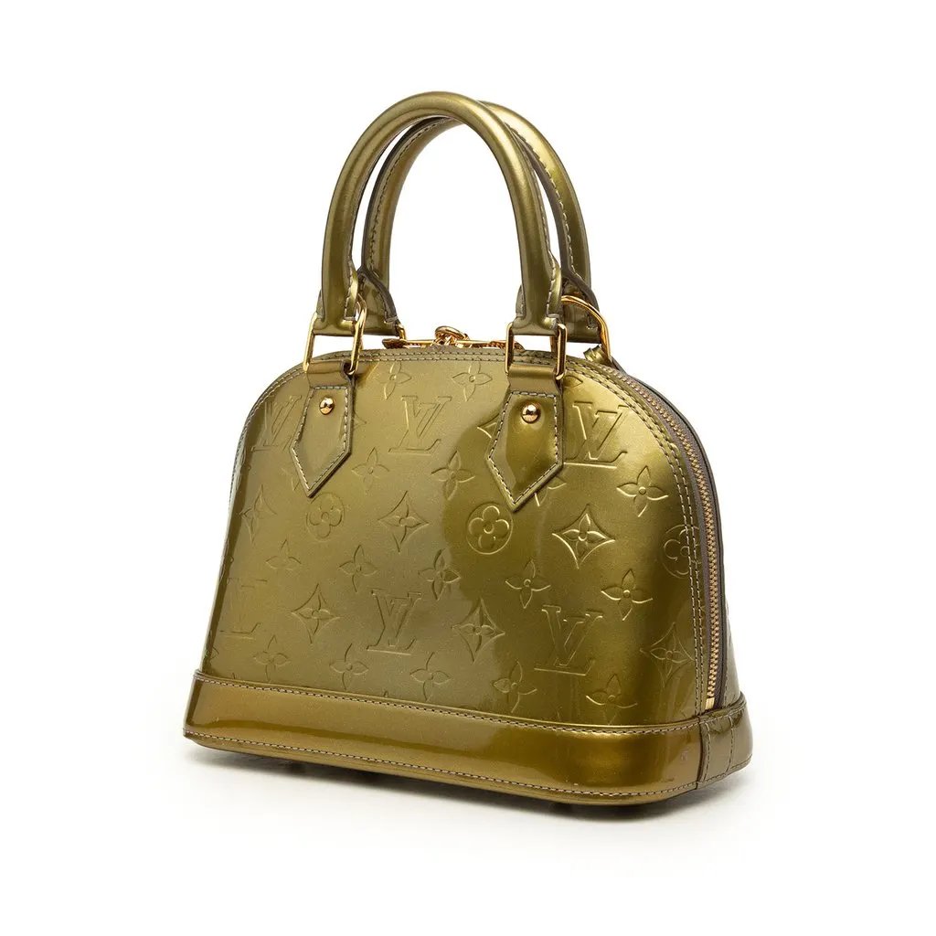 Louis Vuitton Monogram Vernis Alma BB Green Leather Very good - Back View