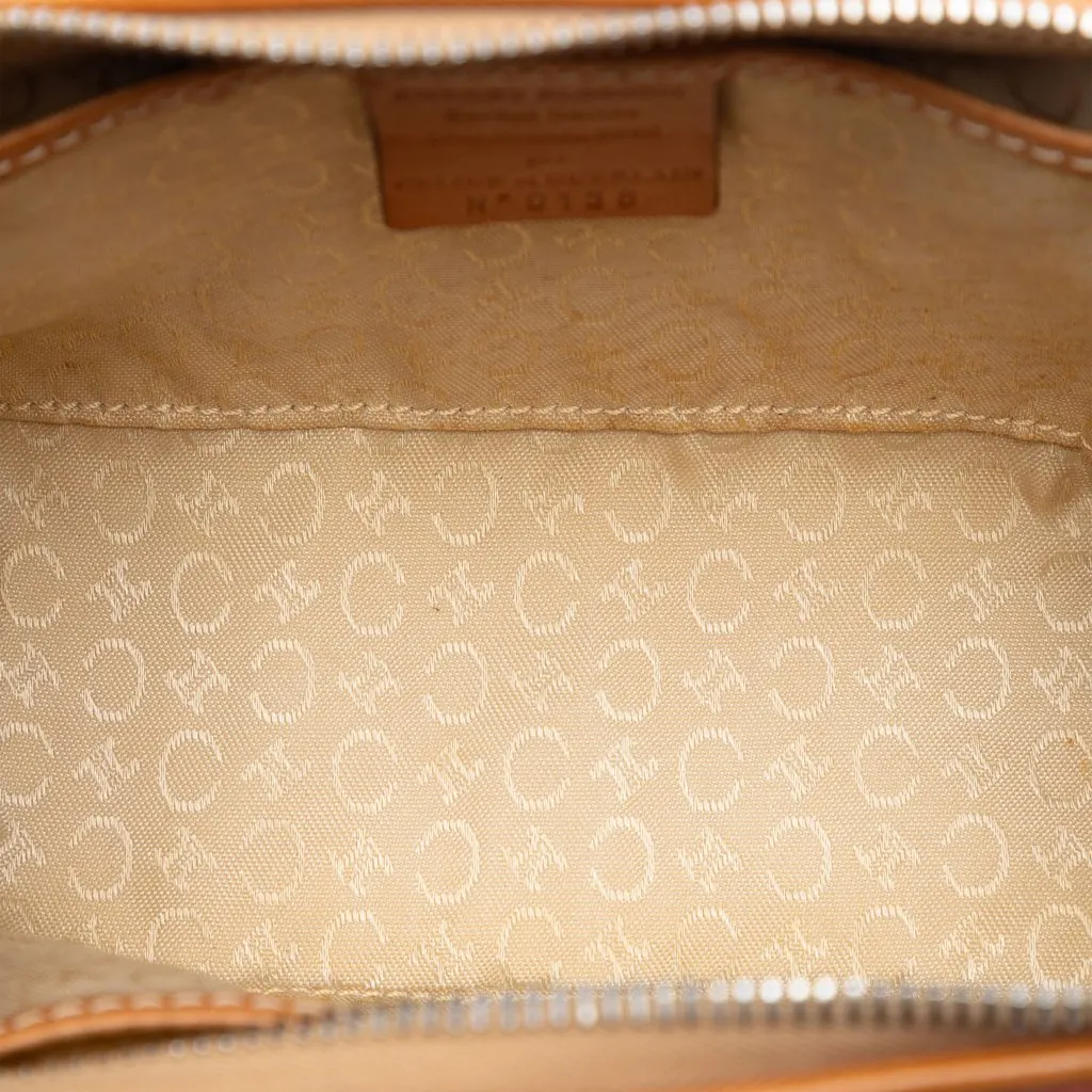 Celine C Macadam Suede Pouch Orange Leather Very good - Model View