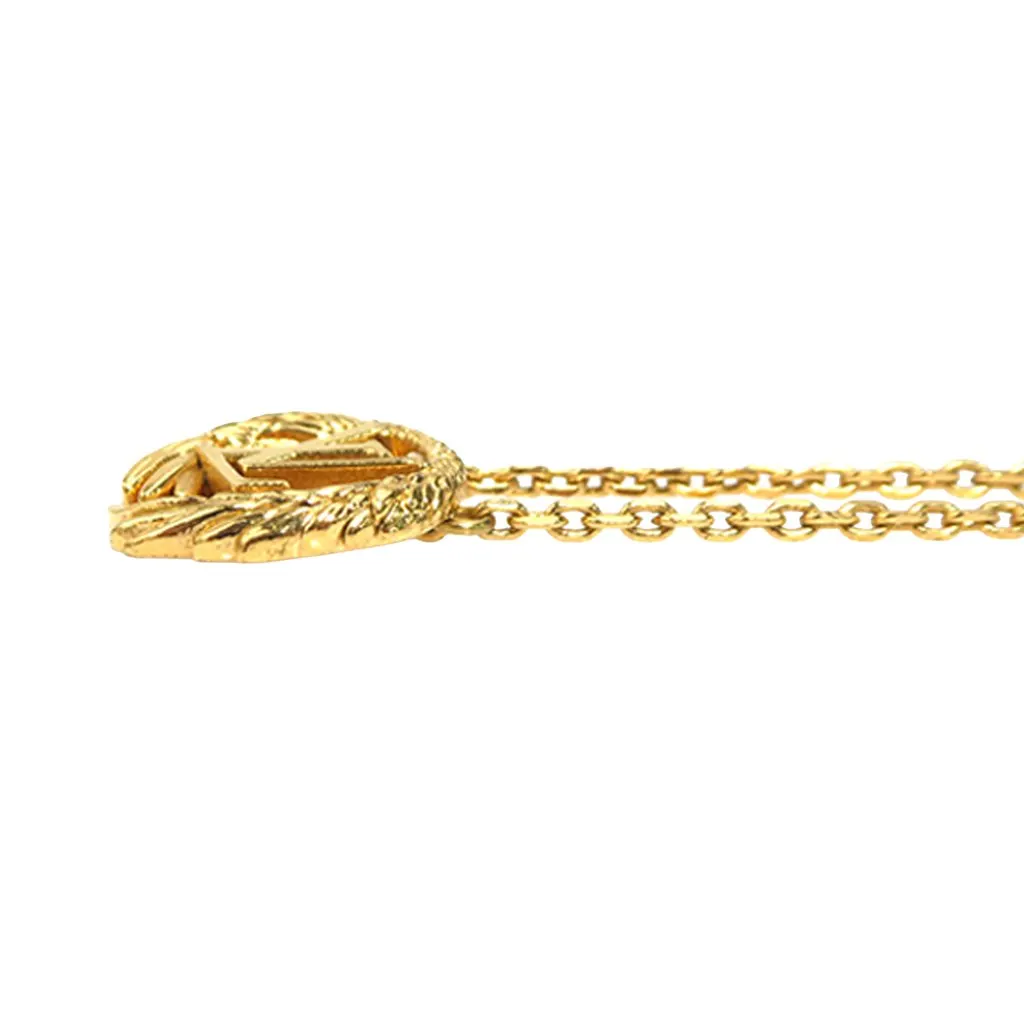 Louis Vuitton Gold Plated Collier LV Angel Necklace Gold Metal Very good - Box View