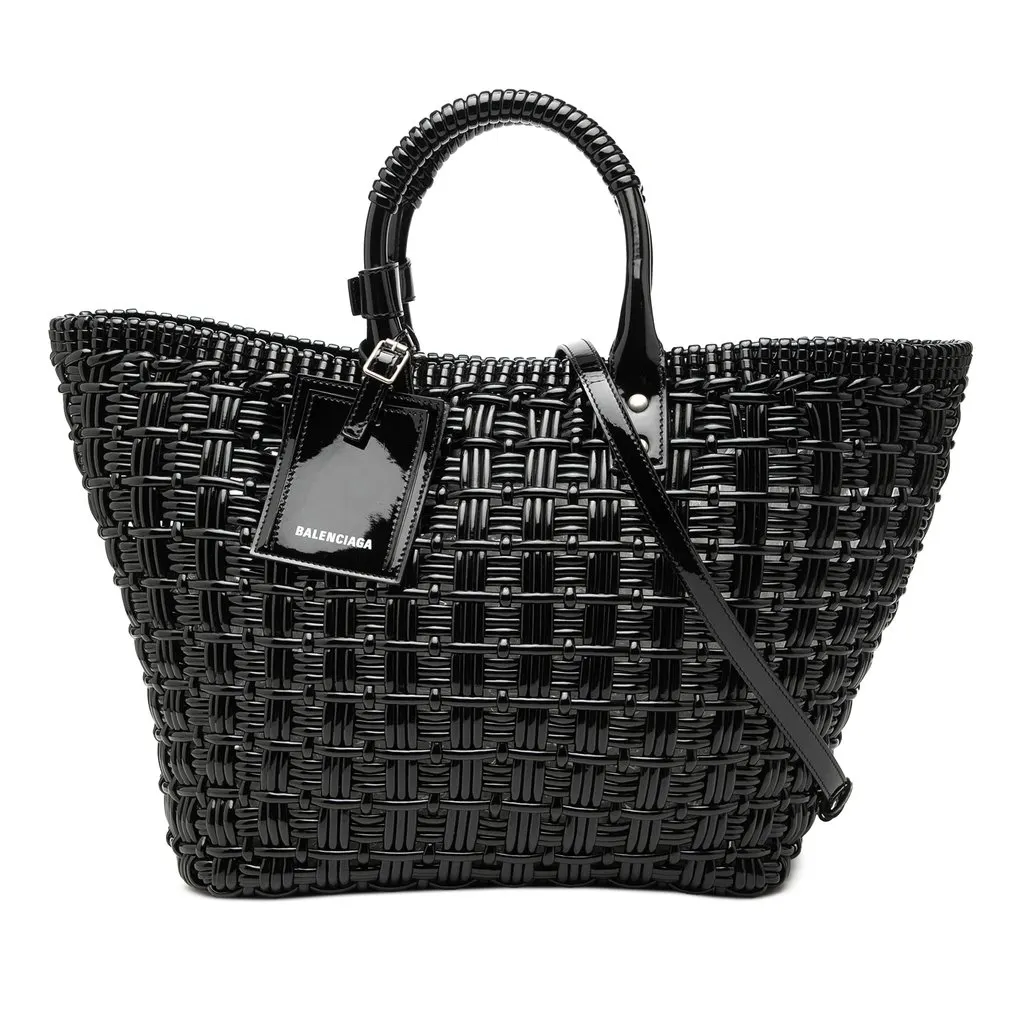 Balenciaga Small Faux Leather Bistro Basket Bag Black Very good - Front View
