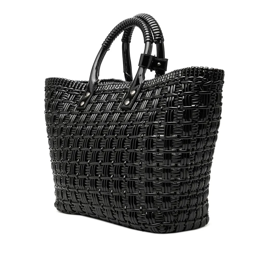 Balenciaga Small Faux Leather Bistro Basket Bag Black Very good - Back View