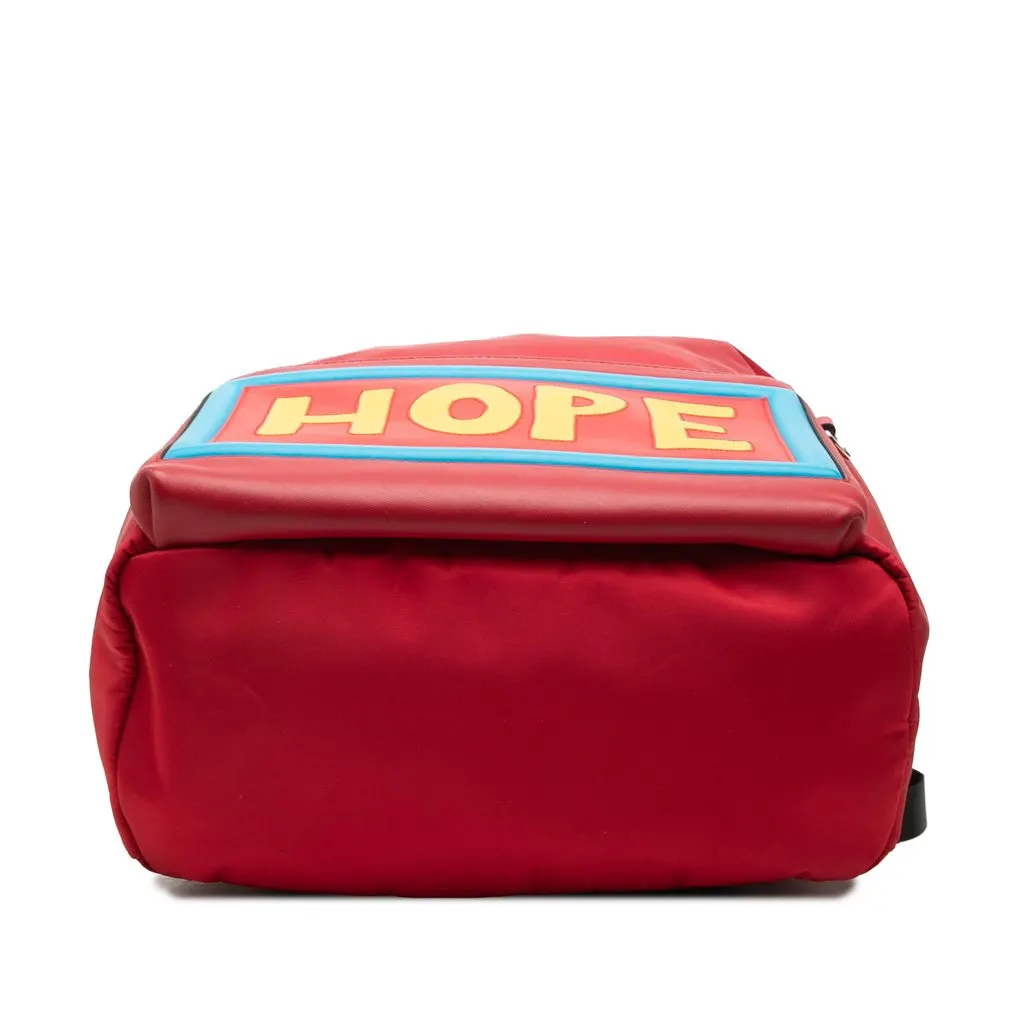 Fendi Nylon Vocabulary Hope Backpack Red Polyamide Good - Inside View