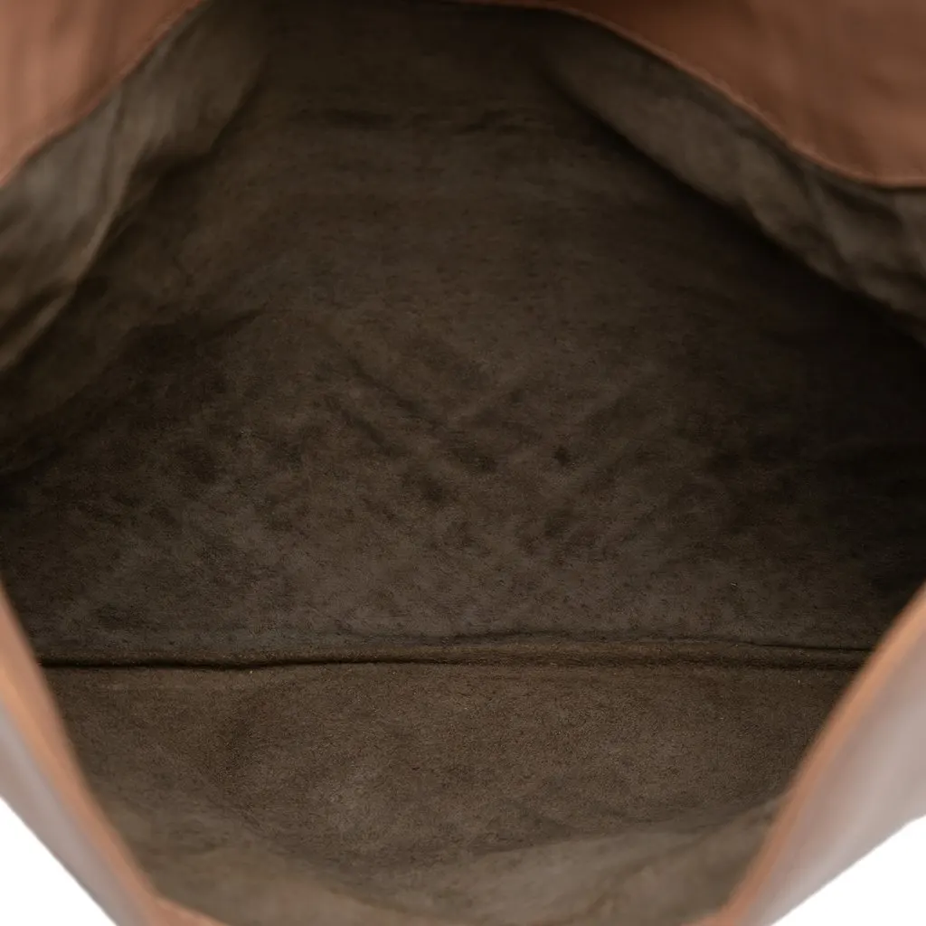 Bottega Veneta Nappa Embossed Intrecciato Turn Lock Clutch Brown Leather Very good - Model View