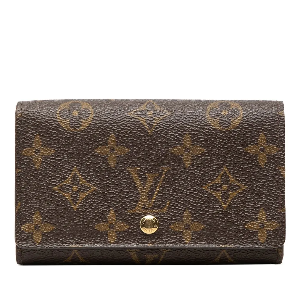 Louis Vuitton Monogram Porte Monnaie Tresor Wallet Brown Very good - Front View