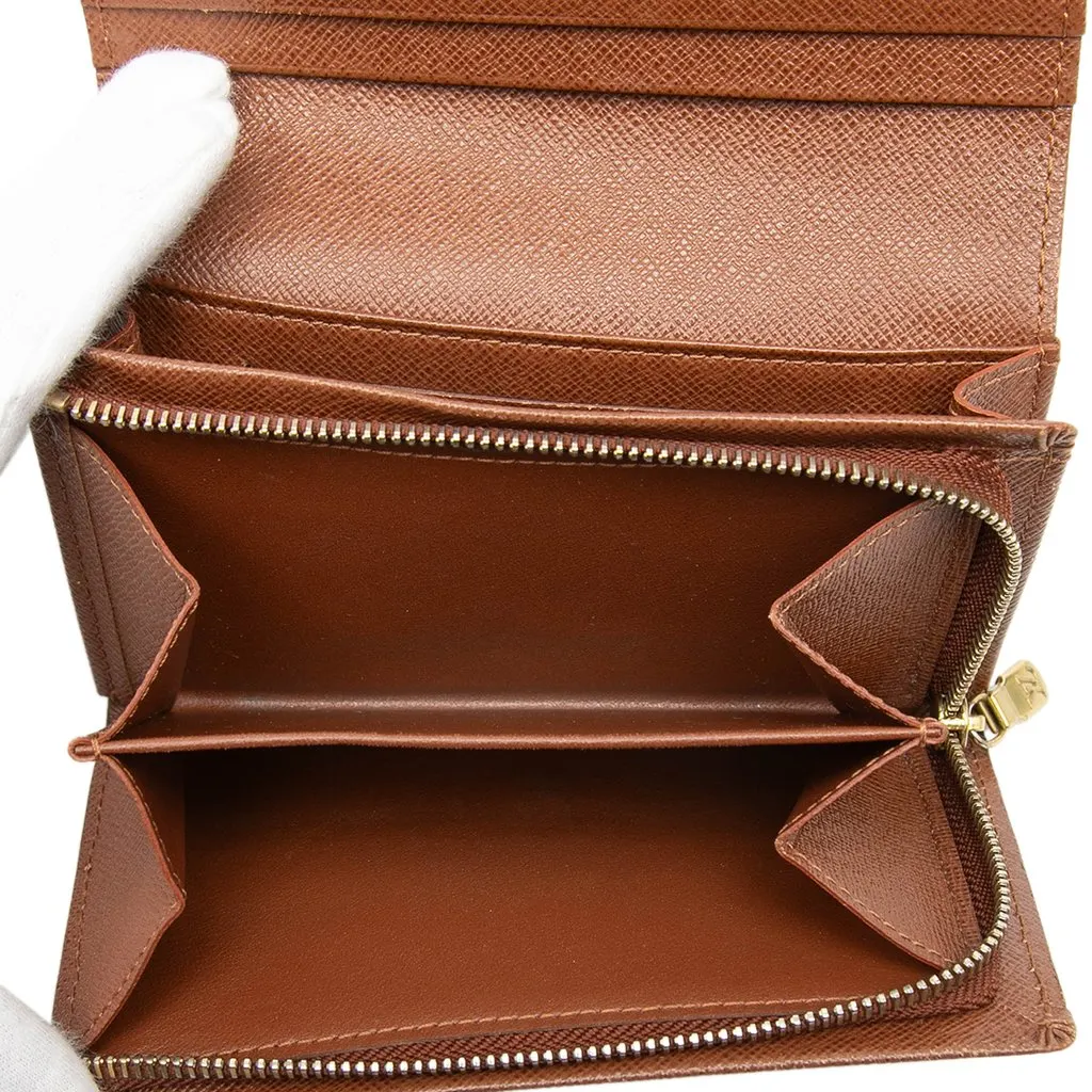 Louis Vuitton Monogram Porte Monnaie Tresor Wallet Brown Very good - Model View