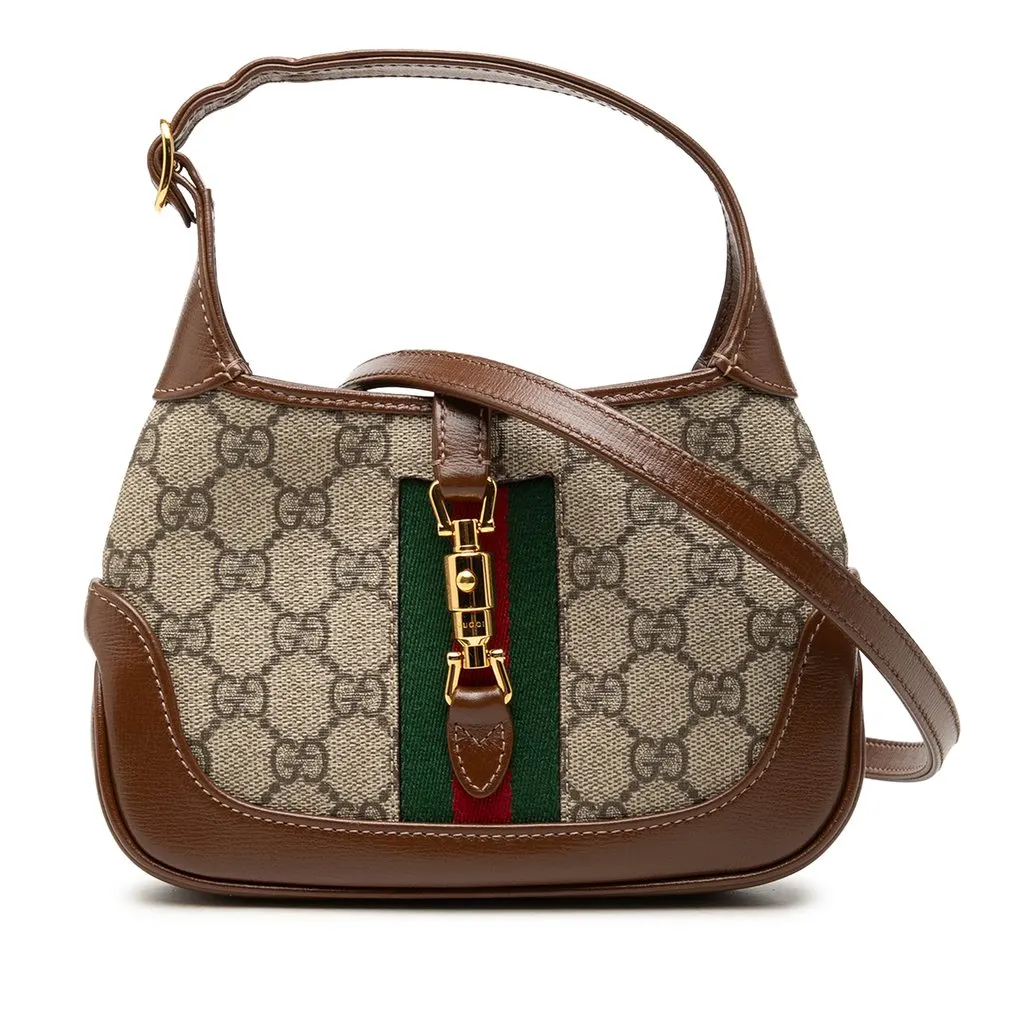 Gucci Mini GG Supreme Web Jackie 1961 Crossbody Beige Very good - Front View