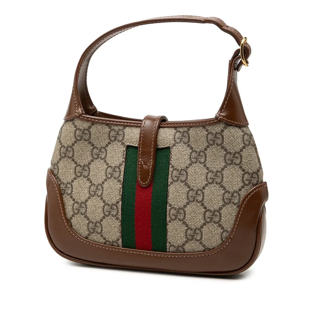 Gucci Mini GG Supreme Web Jackie 1961 Crossbody Beige Very good - Back View