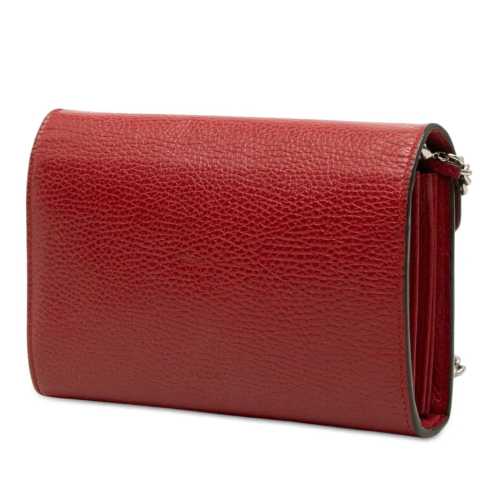 Gucci Calfskin Dionysus Wallet on Chain Red Leather Good - Back View