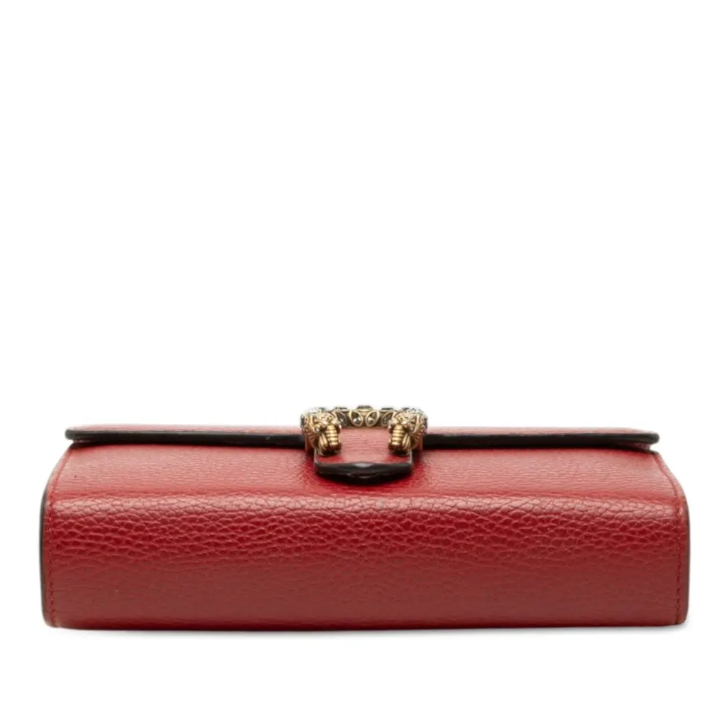 Gucci Calfskin Dionysus Wallet on Chain Red Leather Good - Inside View