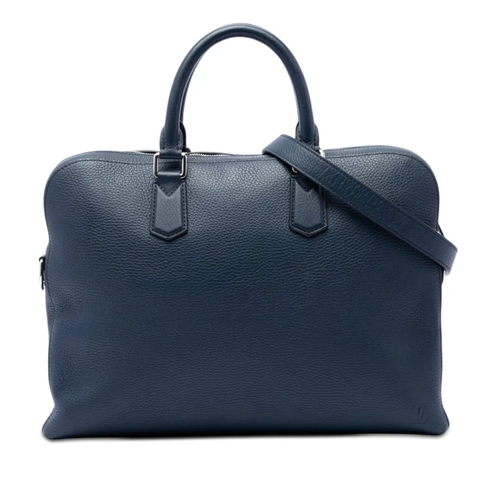 Louis Vuitton Taurillon Victor Briefcase Blue Leather Very good - Front View