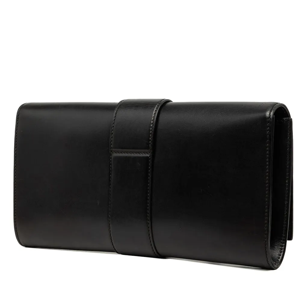 Gucci Smooth Calfskin Lady Buckle Clutch Black Leather Very good - Back View