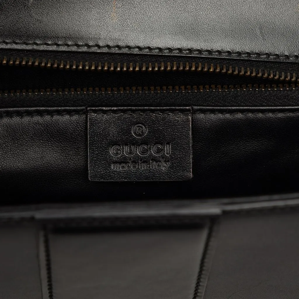 Gucci Smooth Calfskin Lady Buckle Clutch Black Leather Very good - Box View