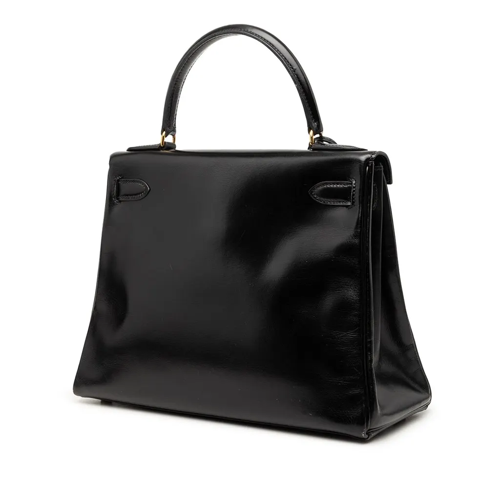 Hermès Box Calf Kelly Retourne 28 Black Leather Good - Back View