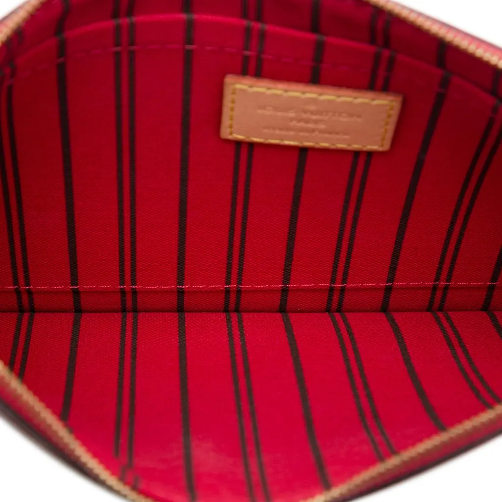 Louis Vuitton Monogram Neverfull MM Pouch Brown Canvas Very good - Model View