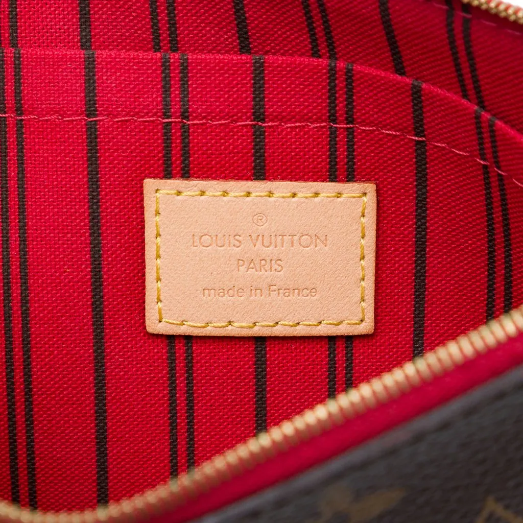 Louis Vuitton Monogram Neverfull MM Pouch Brown Canvas Very good - Box View