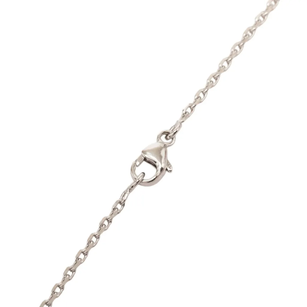 Hermès Palladium Plated and Swift O Kelly Pendant Necklace Silver Metal Very good - Inside View