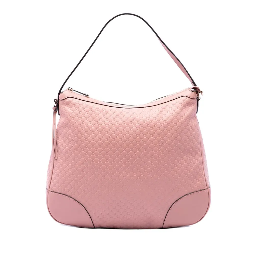 Gucci Large Microguccissima Bree Shoulder Bag Pink Leather Very good - Front View