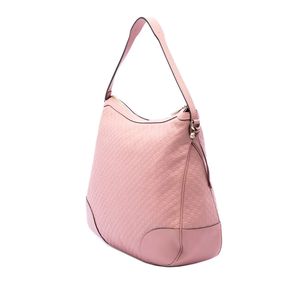 Gucci Large Microguccissima Bree Shoulder Bag Pink Leather Very good - Back View