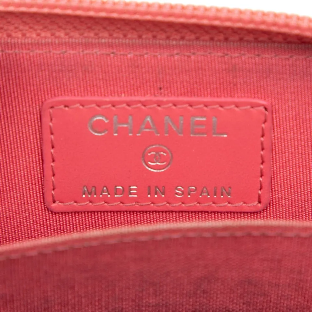 Chanel CC Caviar Zip Around Coin Purse Pink Leather Very good - Box View